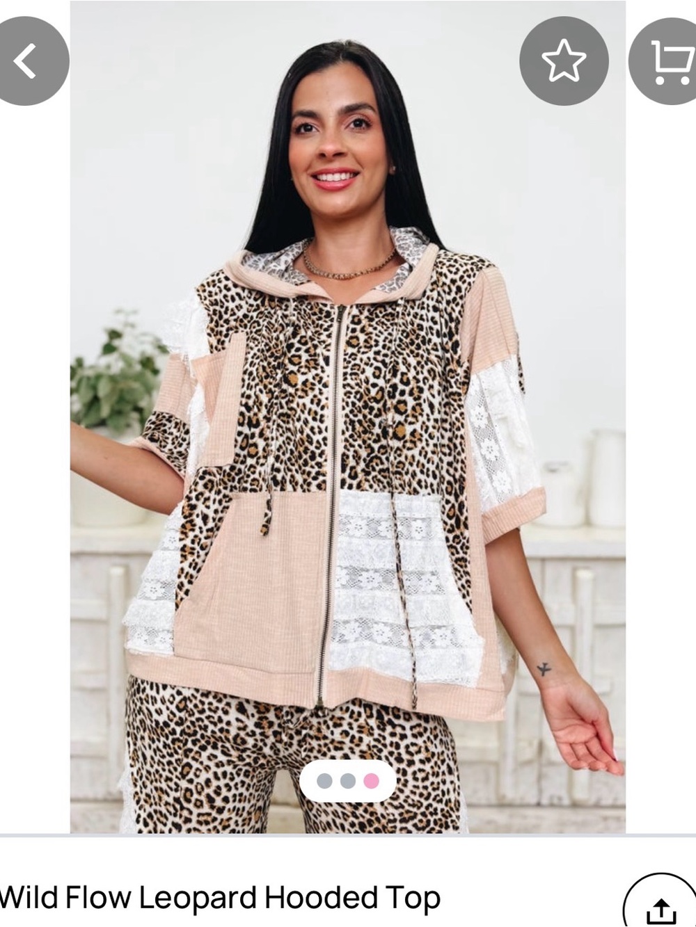 POL Leopard Hooded Top - Beige Leopard Print AND Leopard Beige Pants to match.